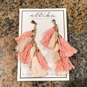 Pink tassel earrings